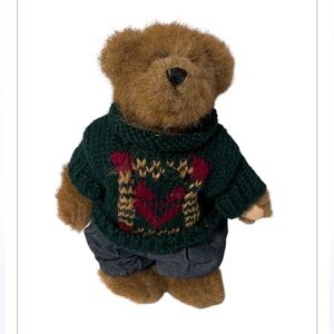 SOLD VTG The Boyd’s Bear “Edmund” Bear 8” Plush with Green Sweater and Overalls